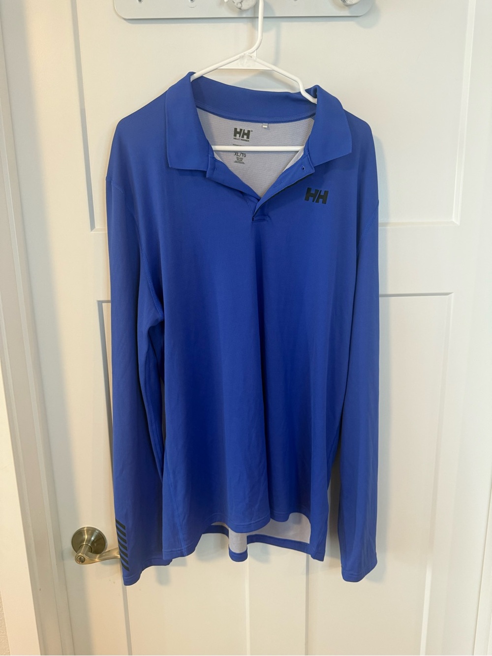 Helly Hansen men's Long Sleeve Polo - Royal Blue